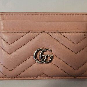 GUCCI GG Marmont Card Holder in light pink
